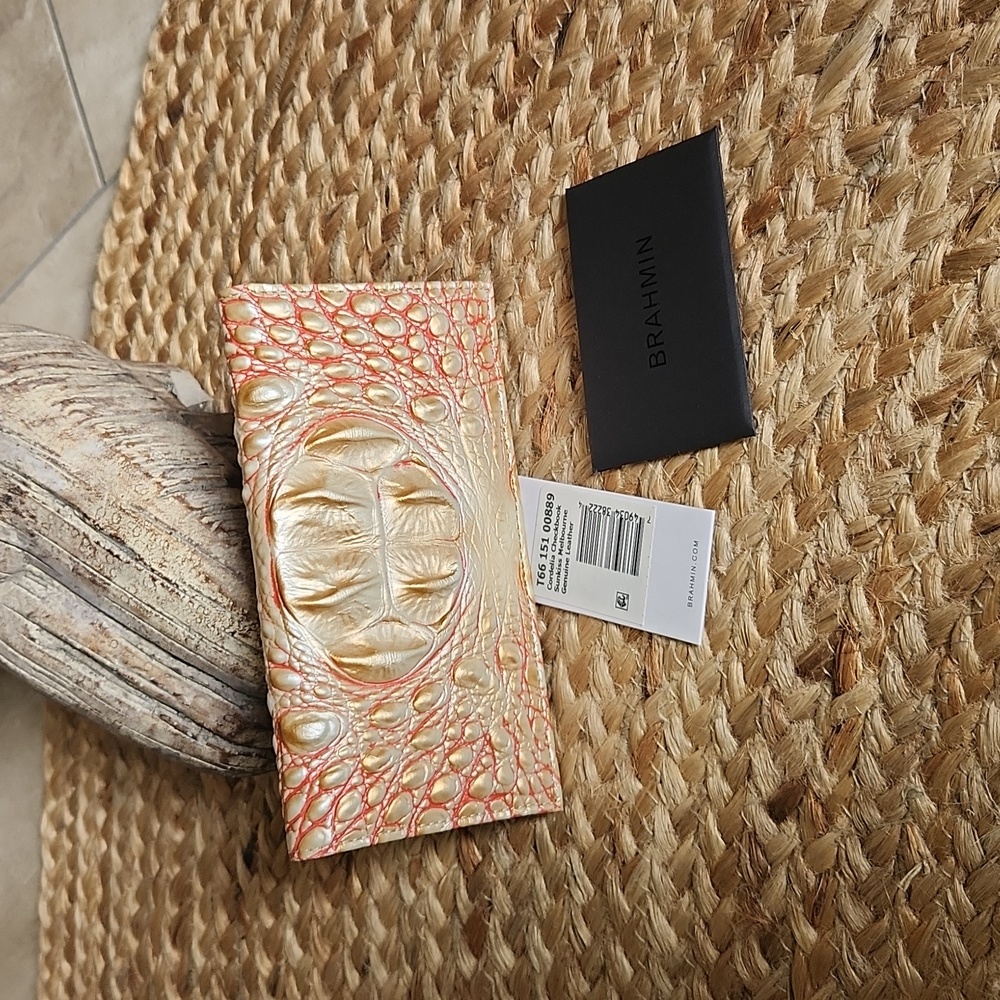 NWT Brahmin CORDELIA CHECKBOOK COVER -Sunkiss - Picture 2 of 5